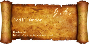 Joó Andor névjegykártya