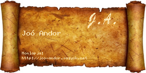 Joó Andor névjegykártya